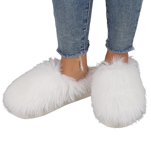 Damen Plüsch Pantoffeln Und Herren Mit Polar Fleece-Futter Retro-Mode Filz Hausschlappen Geschlossen Slippers Filzpantoffeln Hausschuhe Flauschig von Generic