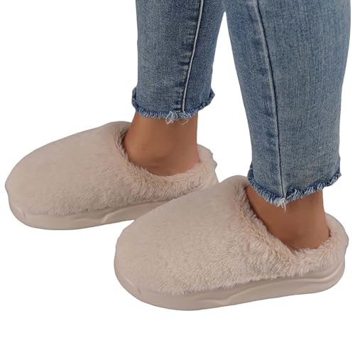 Damen Plüsch Pantoffeln Winter Warm Antirutsch Hausschuhe Mit Polar Fleece-Futter Memory Foam Funny Print Baumwolle Weich Indoor Outdoor Damen Plüsch Pantoffeln Winter Warm Antirutsch Hausschuhe Mit Polar Fleece-Futter Memory Foam Funny Print Baumwolle Weich Indoor Outdoor von Generic