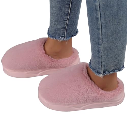 Damen Plüsch Pantoffeln Winter Warm Antirutsch Hausschuhe Mit Polar Fleece-Futter Memory Foam Funny Print Baumwolle Weich Indoor Outdoor von Generic