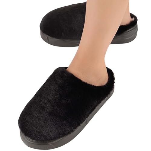 Damen Plüsch Pantoffeln Winter Warm Antirutsch Hausschuhe Mit Polar Fleece-Futter Memory Foam Funny Print Baumwolle Weich Indoor Outdoor von Generic