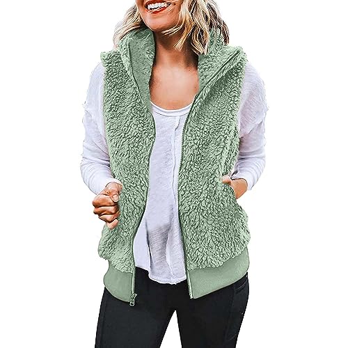 Damen Plus Size Casual Color Block Plüsch Sweatshirt Reißverschluss Bluse Warmer Mantel Weste Tanks Mantel Damen Kunstfell Fleecejacke Übergröße Damen von Generic