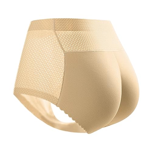 Damen Po Push Up Unterhose Butt Lifter Höschen Figurformende Miederslip Hip Enhancer Shapewear Unterwäsche Beige/Schwarz von Generic