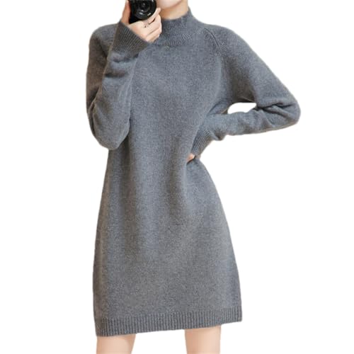 Damen Pulloverkleid Merinowolle Winter Warmer Pullover Strickkleid von Generic