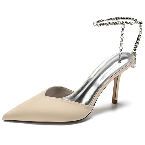 Damen Pumps High Heel Sexy Pointed Toe Stiletto Sandalen Sommer Party Abendschuhe Hochzeitsschuhe Brautschuhe 8.5Cm,Champagne,38 EU Damen Pumps High Heel Sexy Pointed Toe Stiletto Sandalen Sommer Party Abendschuhe Hochzeitsschuhe Brautschuhe 8.5Cm,Champagne,38 EU von Generic
