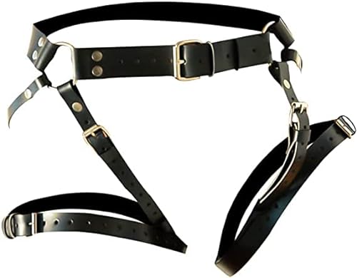 Damen Punk Leder Körperkette Sexy Einstellbare Taillenkette Schwarz Bein Strumpfband Gürtel Gothic Schelling Kette Körperzubehör für Frauen von Generic