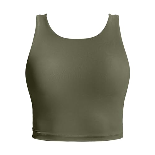 Damen Racerback Swim Top Bikini Oberteil Schnell Trocknend Padded Swimsuit Badeanzug Racerback Swimsuit Bra Top Gepolsterte Bademoden Workout Badeanzug Sport BH Swim Crop Top (S) von Generic