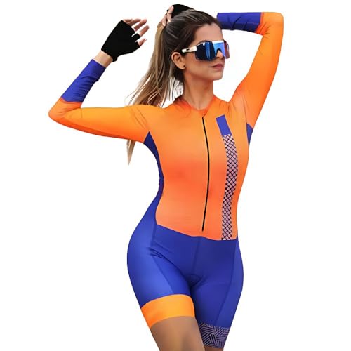 Damen Radtrikot-Set, Skinsuit, Einteiler, Fahrrad-Shirts, Fahrrad-Shorts, Triathlon-Anzug mit Gel-Polsterung, XS-3XL, 20, L Damen Radtrikot-Set, Skinsuit, Einteiler, Fahrrad-Shirts, Fahrrad-Shorts, Triathlon-Anzug mit Gel-Polsterung, XS-3XL, 20, L von Generic