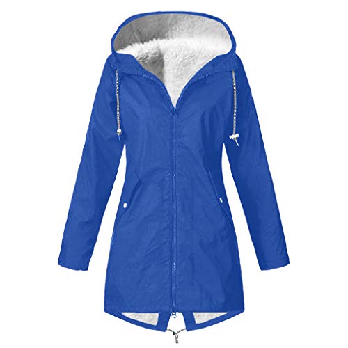 Damen Regenjacke Gefüttert Warm: Regenparka Mit Fleece Lange Kapuzenjacke Leichte Outdoorjacke Wasserdicht Atmungsaktiv Winddicht 3 In 1 Funktionsjacke Parka Damen üBergangsjacke Regenmantel von Generic