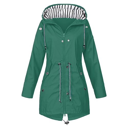 Damen Regenjacke Outdoorjacke Wasserdicht Atmungsaktiv Große Größen Regenmantel Damen Regenjacke Leicht Faltbar Softshelljacke Windbreaker Mit Kapuze Für Frühlings Herbst Zum von Generic