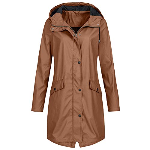 Damen Regenmantel Friesennerz gefüttert Damen Jacke Mantel Wasserdichter Regenmantel Lange Kapuzenjacke Warme Gefüttert Regenjacke Windproof Wintermantel von Generic