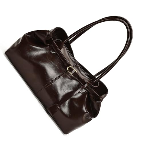 Damen Retro Handtasche All-Matching Achseltasche Große Kapazität Schultertasche, Kaffee von Generic