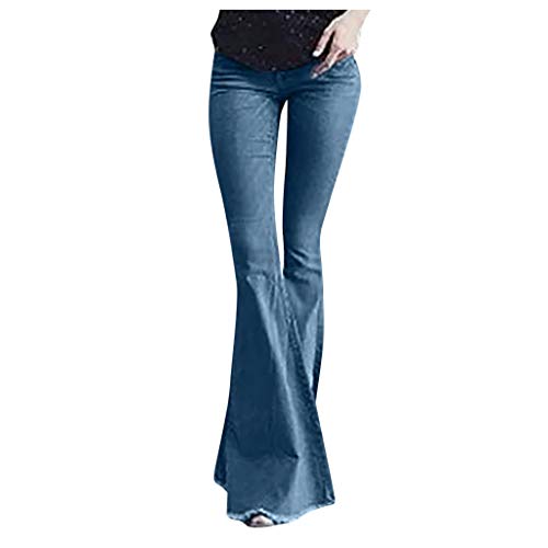 Damen Retro Skinny Bootcut Weites Bein Casual Jeanshose 70er Freizeithose Flare Denim-Hose, Schlaghose Schlagjeans Jogginghose Cargohose Hip Hop Hose Y2K Aestethic 90er E-Girl von Generic