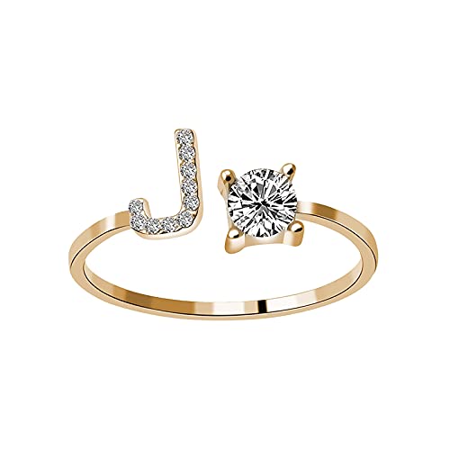 Damen-Ring mit Diamant-Öffnung, 26 modische Ringe und Schmuck-Ringe, J, Einheitsgröße von Generic