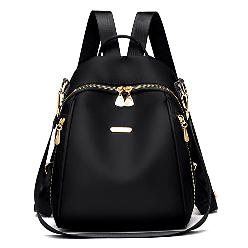 Damen Rucksack Klein, Diebstahlsicherer Taschen Handtasche Schultertasche, Mädchen Rucksackhandtaschen City Elegant Frauen Canvas Sicherheitsrucksack, Schwarz Damenrucksack mit Vielen Fächern von generic