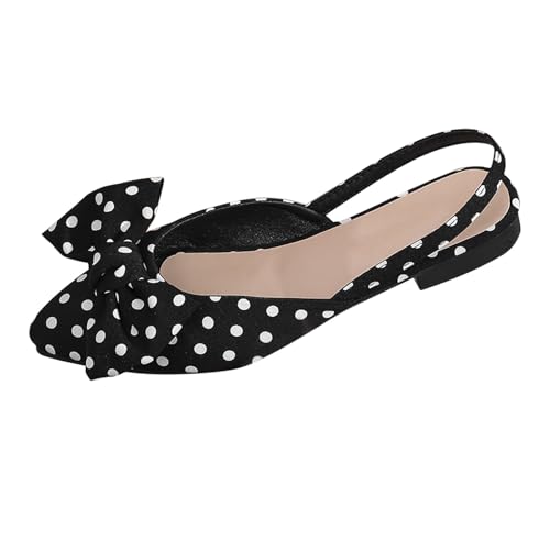 Damen-Sandalen, flach, geschlossener Zehenbereich, niedrige Tiefe, Schleife, kariert, leicht, Sandalen, schick und elegant, Outdoor, rutschfest, modisch, Damenschuhe, A weiß., 35 EU von Generic