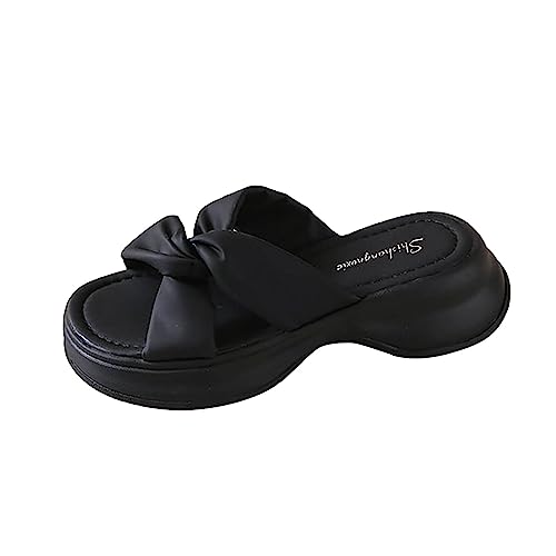 Damen Sandalen Orthopädische Sommerschuhe Flache Zehentrenner Sommerschuhe rutschfest Hallux Valgus Slipper Sandals Sommerschuhe Sandaletten Sport Strand (Black, 40) von Generic