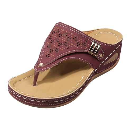 Damen Sandalen Plateau Keilabsatz Ledersandalen Slip On Flip Flops Bohemian Weiches Fußbett Orthopädische Bequeme Elegant Lässige Leichte Sommerschuhe Wasserdicht Damen Sandalen Plateau Keilabsatz Ledersandalen Slip On Flip Flops Bohemian Weiches Fußbett Orthopädische Bequeme Elegant Lässige Leichte Sommerschuhe Wasserdicht von Generic