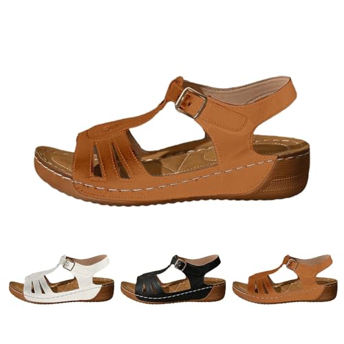 Damen Sandalen Weiche Fussbett Plateau Sandalen Rutschfeste Schuhe mit Dicken Sohlen Verstellbare Schnalle Hausschuhe Fischmundsandalen Breite Füße Strandschuhe Freizeitschuhe Damen Sandalen Weiche Fussbett Plateau Sandalen Rutschfeste Schuhe mit Dicken Sohlen Verstellbare Schnalle Hausschuhe Fischmundsandalen Breite Füße Strandschuhe Freizeitschuhe von Generic