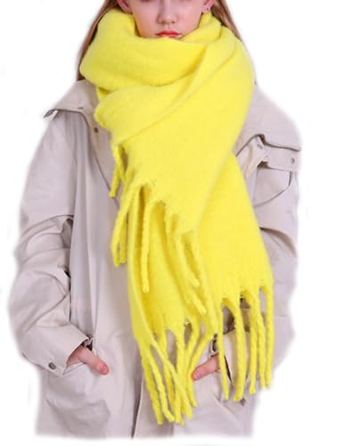 Damen Schal übergroßer Winter Schal Quadratisch Deckenschal Karo Tartan Fransen Weich Warm XXL Wolleschal Herbstschal Poncho von Generic