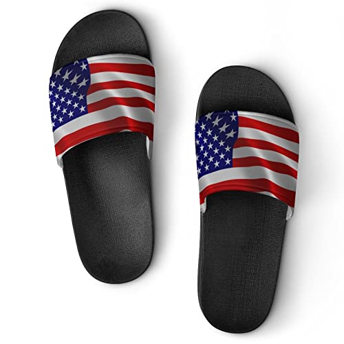 Damen Schlappen Usa-Flagge Badeschuhe rutschfest Badeschlappen Hausschuhe Frauen Pantoffeln von Generic