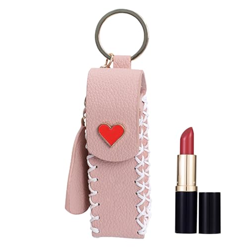 Damen Schlüsselanhänger mit Lippenstifthalter, Schlüsselanhänger mit Lippenstifthalter - Tragbarer Chapstick-Halter - Lippenstifttasche Lippenstifthalter Wasserdichter Schlüsselanhänger für Frauen von Generic
