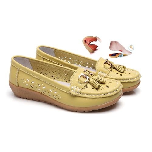 Damen Schlupfschuhe Leder Loafer Mode Elegant Mokassins Bootsschuhe Orthopädische rutschfeste Flache Schuhe Bequeme Wanderschuhe Work Office Driving Flachschuhe Penny Schuhe Sandalen Damen Schlupfschuhe Leder Loafer Mode Elegant Mokassins Bootsschuhe Orthopädische rutschfeste Flache Schuhe Bequeme Wanderschuhe Work Office Driving Flachschuhe Penny Schuhe Sandalen von Generic