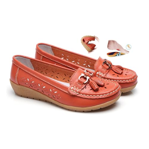 Damen Schlupfschuhe Leder Loafer Mode Elegant Mokassins Bootsschuhe Orthopädische rutschfeste Flache Schuhe Bequeme Wanderschuhe Work Office Driving Flachschuhe Penny Schuhe Sandalen Damen Schlupfschuhe Leder Loafer Mode Elegant Mokassins Bootsschuhe Orthopädische rutschfeste Flache Schuhe Bequeme Wanderschuhe Work Office Driving Flachschuhe Penny Schuhe Sandalen von Generic