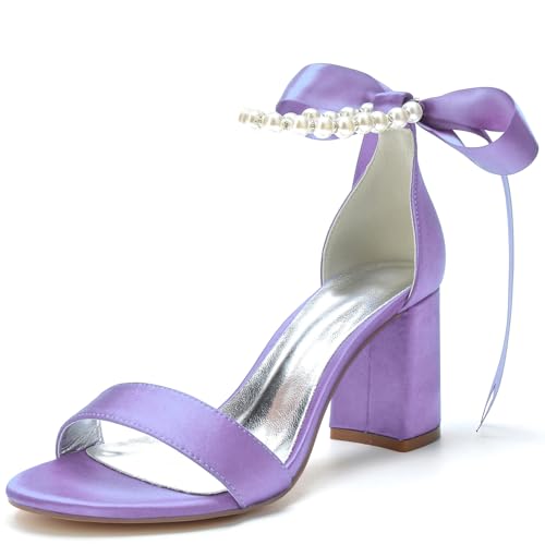 Damen Schnürung Hochzeitskleid Schuhe Mit Perle Offene Zehe Satin Braut Sandalen Hoher Stämmiger Ferse Abend Partei Abschlussball Schuhe,Lavendel,38 EU Damen Schnürung Hochzeitskleid Schuhe Mit Perle Offene Zehe Satin Braut Sandalen Hoher Stämmiger Ferse Abend Partei Abschlussball Schuhe,Lavendel,38 EU von Generic