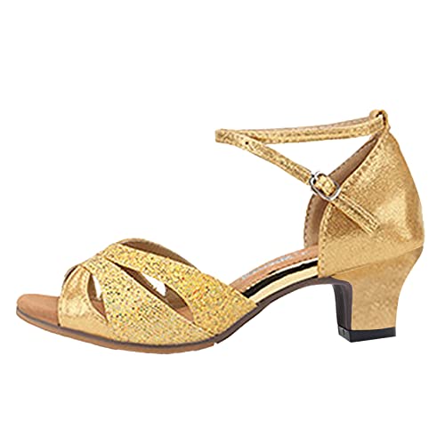 Damen Schuhe Elegant Flach Damen Outdoor Gummisohle 3,5 cm Low Heel Soft Bottom Latin Dance Schuhe Outdoor Schuhe Damen 40 Wasserdicht von Generic