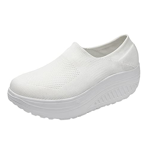 Damen Schwarz Muffin Sandalen Freizeitschuhe Damen Mesh Joggingschuhe Atmungsaktiv Trainingsschuhe Verschleißfest Laufschuhe Einfarbig Fitnessschuhe Weich Bequem Trekkingschuhe Leichtgewichts von Generic