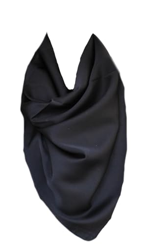 Damen Seide Nickituch Tuch Halstuch Schal Kopftücher Vierecktuch Bandana Taschentuch Ansatz Handgelenk Verpackungs Gr. 70 cm x 70 cm (C Schwarz Uni) von Generic