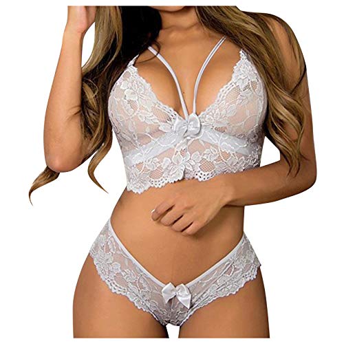 Damen Sexy Dessous Unterwäsche Set Nachthemd Transparent Babydoll Spitze Spitze Unterwäsche Dessous Set Erotische Nachtwäsche Erotischer BH von Generic