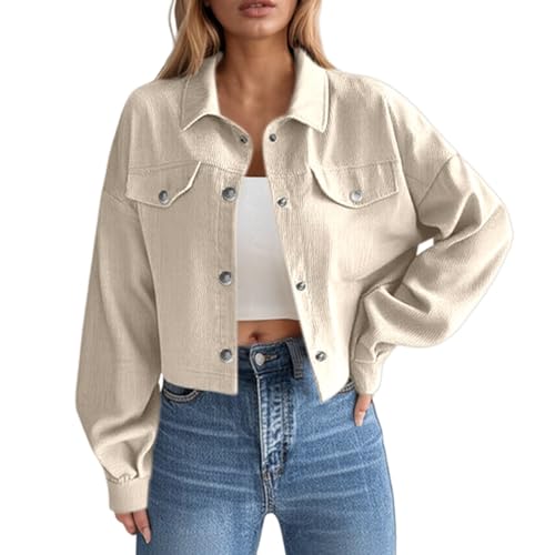 Damen Slim-Fit Jeansjacke – Farbige Übergangsjacke mit Kent-Kragen und Taschen – Frühlings- und Sommerjacke Stretch Jacke von Generic