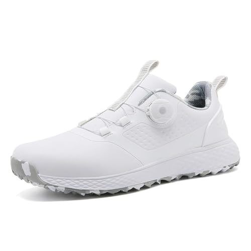 Damen Slip-On Golf Schuhe Komfort Leichtgewicht Golf Fußbekleidung rutschfeste Mesh Mode Atmungsaktive Golfer Trainings Sneakers,Weiß,43 EU von Generic