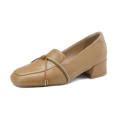 Damen Slip On Loafer Niedrige klobige Absätze Geschlossen Kleine quadratische Zehenpumps Bequeme Freizeitschuhe,Apricot,40 EU Damen Slip On Loafer Niedrige klobige Absätze Geschlossen Kleine quadratische Zehenpumps Bequeme Freizeitschuhe,Apricot,40 EU von Generic