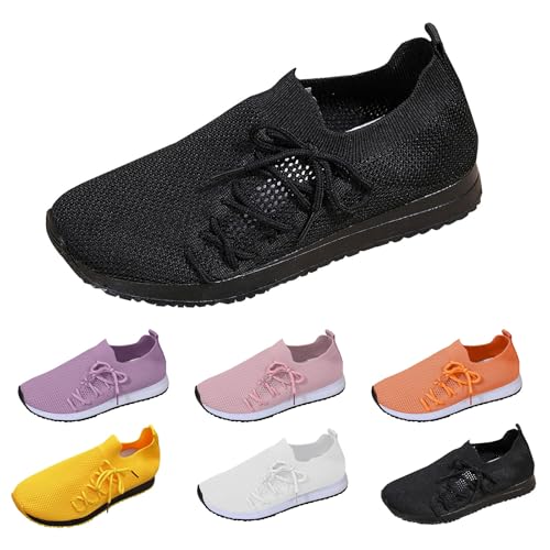 Damen Slip On Sneakers Leichte Turnschuhe Zum Schlüpfen Bequeme Schlupfschuhe Mesh Atmungsaktive Sportschuhe Weite H Walkingschuhe Elegante Damenschuhe rutschfest Freizeitschuhe von Generic