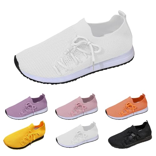 Damen Slip On Sneakers Leichte Turnschuhe Zum Schlüpfen Bequeme Schlupfschuhe Mesh Atmungsaktive Sportschuhe Weite H Walkingschuhe Elegante Damenschuhe rutschfest Freizeitschuhe von Generic