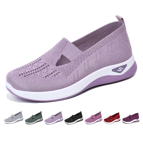 Damen Slip on Sneaker Frauen Gewebt Orthopädische Schuhe Atmungsaktiv Turnschuhe Leicht Laufschuhe Sportschuhe Bequeme Schlupfschuhe Walkingschuhe Arch Support Schuhe Damen Slip on Sneaker Frauen Gewebt Orthopädische Schuhe Atmungsaktiv Turnschuhe Leicht Laufschuhe Sportschuhe Bequeme Schlupfschuhe Walkingschuhe Arch Support Schuhe von Generic
