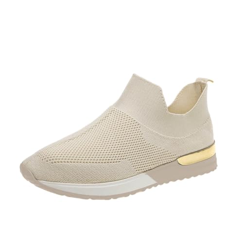 Damen Slip on Sneaker Frauen Gewebt Orthopädische Schuhe Atmungsaktiv Turnschuhe Leicht Laufschuhe Sportschuhe Bequeme Schlupfschuhe Walkingschuhe Freizeitschuhe von Generic