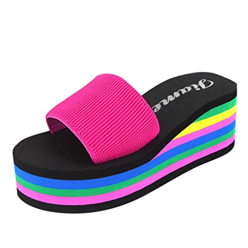 Damen Slipper, LäSsig Slippers Schlappen Unisex Elegant Flach Strass Schuhe Badeschlappen Flip Flops Slingback Offene High Heel Plattform Pantoletten Sandaletten Strandschuhe von Generic