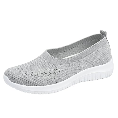 Damen Slipper Flache Halbschuhe Bequeme Freizeitschuhe Modische Sneakers Rundspitz Design für Alltag Dating Reisen Frühling Sommer (Grey, 40) von Generic