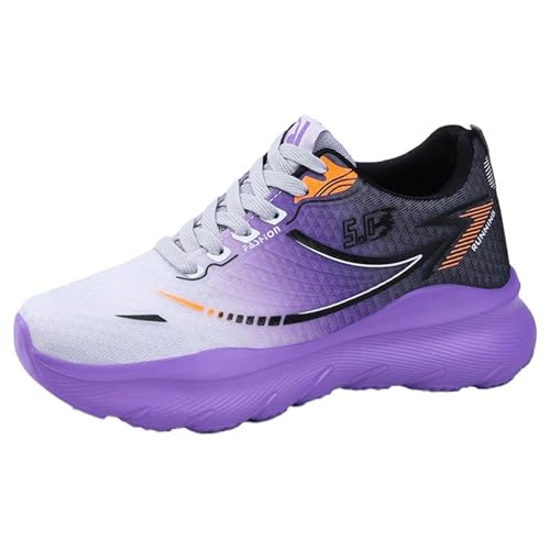 Damen-Sneaker, Laufschuhe, atmungsaktiv und leicht, Sportschuhe, Wandern, Laufen, rutschfeste Sohle, modisch, Fitness, bequeme Sneakers, violett, 38 EU von Generic