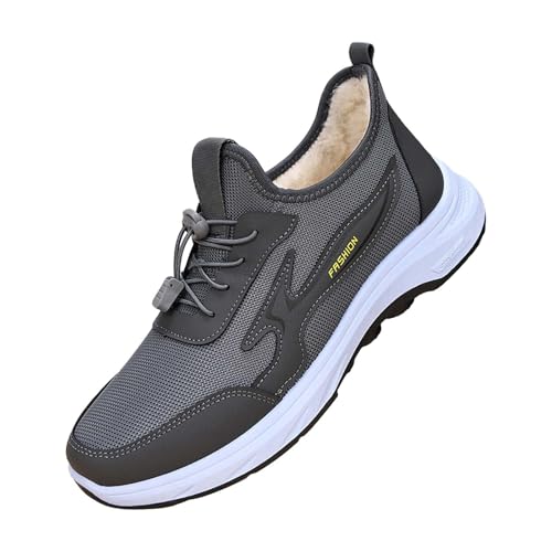 Damen-Sneaker, große Größe, Velours, Fleece, modisch, flach, atmungsaktiv, Schuhe aus Baumwolle, Winter, gepolstert, warm, Sportschuhe für Herbst und Winter, grau, 41 EU Damen-Sneaker, große Größe, Velours, Fleece, modisch, flach, atmungsaktiv, Schuhe aus Baumwolle, Winter, gepolstert, warm, Sportschuhe für Herbst und Winter, grau, 41 EU von Generic