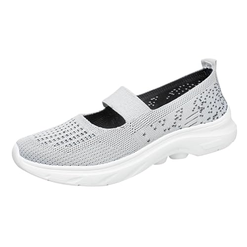 Damen-Sneaker, ohne Schnürsenkel, orthopädisch, leicht und atmungsaktiv, Wanderschuhe, Outdoor, rutschfest, bequem, lässig, Fitness, Sneakers, grau, 39 EU Damen-Sneaker, ohne Schnürsenkel, orthopädisch, leicht und atmungsaktiv, Wanderschuhe, Outdoor, rutschfest, bequem, lässig, Fitness, Sneakers, grau, 39 EU von Generic