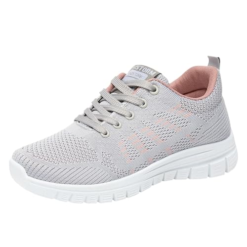 Damen-Sneaker, orthopädisch, Laufschuhe, Mesh, Running, Sneaker, leicht, rutschfest, atmungsaktiv, Sportschuhe, bequem, lässig, modisch, grau, 37 EU von Generic