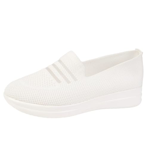 Damen Sneaker Damen Slip On - Flachschuhe Mesh Atmungsaktiv Turnschuhe Leicht Walkingschuhe Trainer Laufschuhe Bequeme Schlupfschuhe Breite Füße Sportschuhe Lässige Joggingschuhe von Generic
