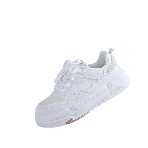 Damen Sneaker Laufschuhe Sportschuhe Weiß Mesh Sport Trainer Schuhe Fitness Casual Laufen Atmungsaktive Freizeit Damen Outdoor Flache Schuhe Damen Mode Einfache Turnschuhe Bequeme Turnschuhe von Generic