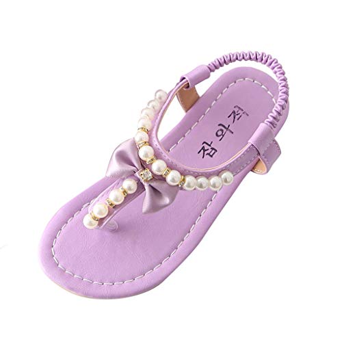 Damen Sneaker Strand Mädchen Sandalen Sommer Perle Schuhe Kleinkind Baby Schuhe Winterschuhe (Purple, 12-18 Months) von Generic