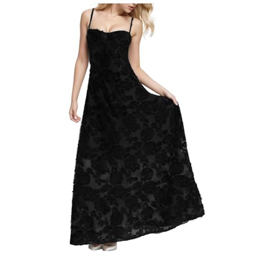 Damen Sommer Boho Cowl Neck Floral Cocktail Party Maxi Kleider Hohe Taille Rüschen Strand Sundress Slip Langes Kleid Cocktailkleid Ballkleid Partykleid Abschlusskleid von Generic