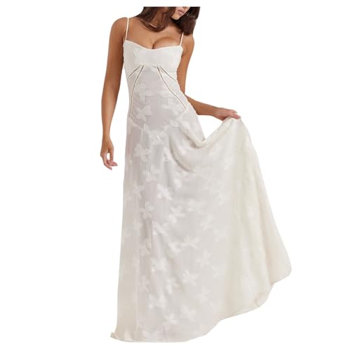 Damen Sommer Boho Cowl Neck Floral Cocktail Party Maxi Kleider Hohe Taille Rüschen Strand Sundress Sommerkleid Cocktailkleid Ballkleid Partykleid Midikleid Slip Langes Kleid von Generic
